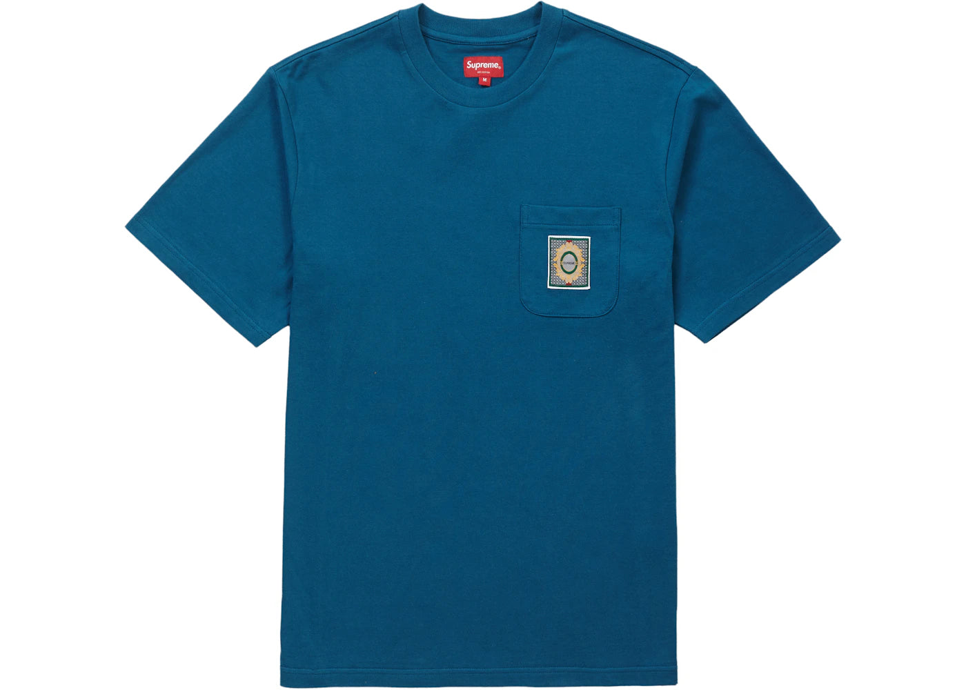 Supreme Crest Label Pocket Tee Dark Teal