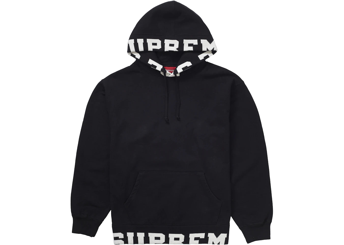 Supreme Cropped Logos Hooded Sweatshirt Black