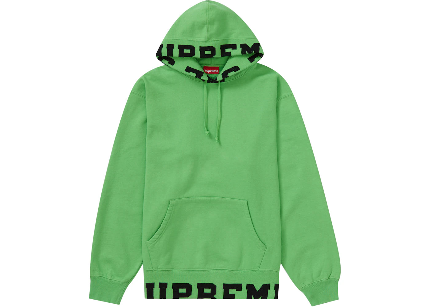 Supreme Cropped Logos Hooded Sweatshirt Bright Green