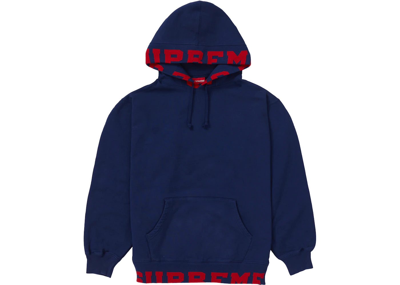 Supreme Cropped Logos Hooded Sweatshirt Dark Blue