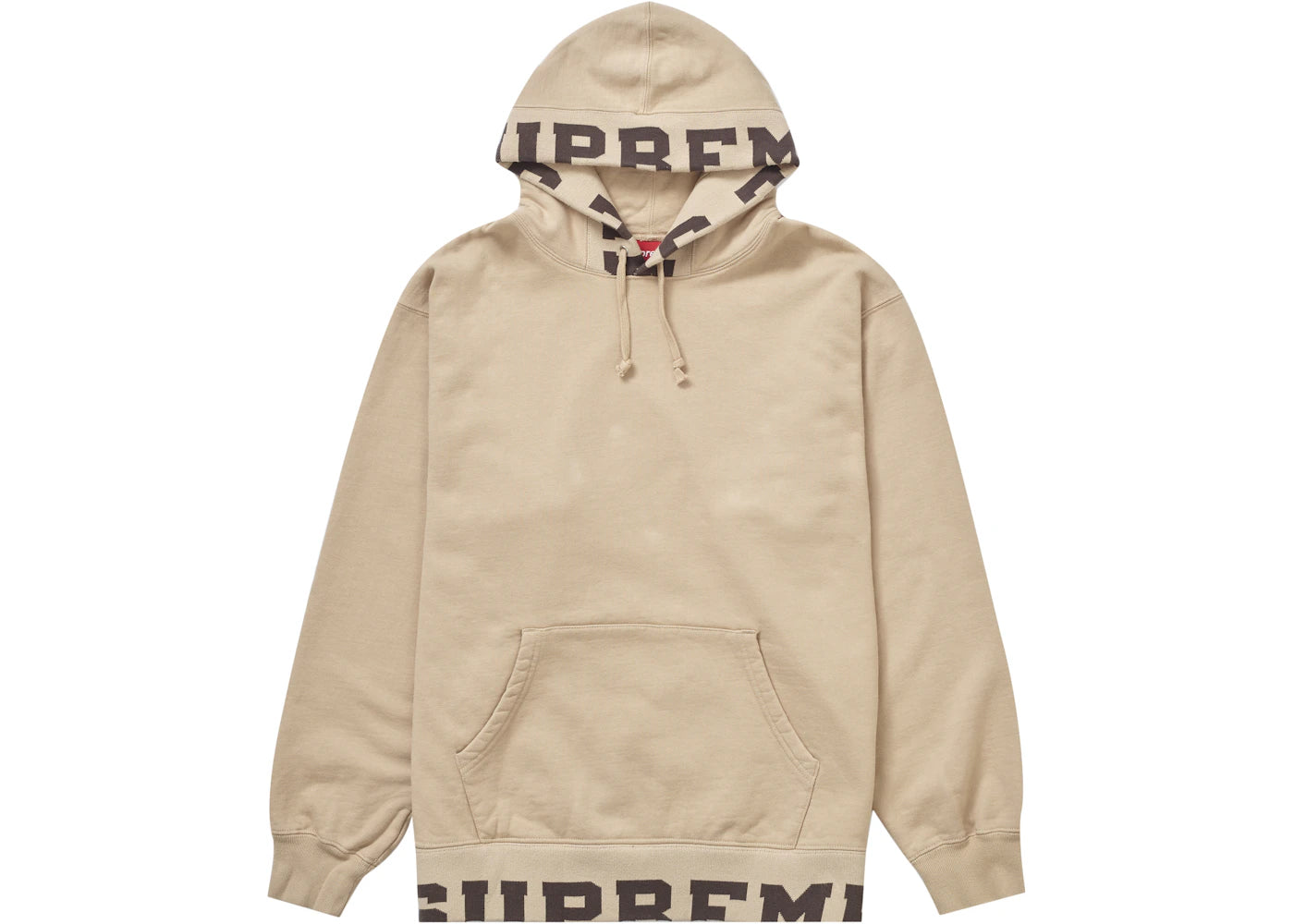 Supreme Cropped Logos Hooded Sweatshirt Tan