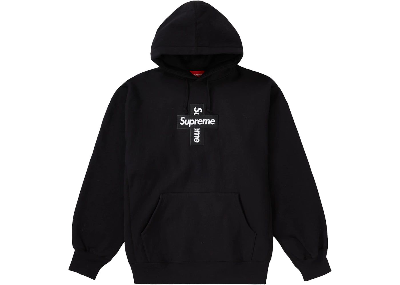 Supreme Cross Box Logo Hooded Sweatshirt Black