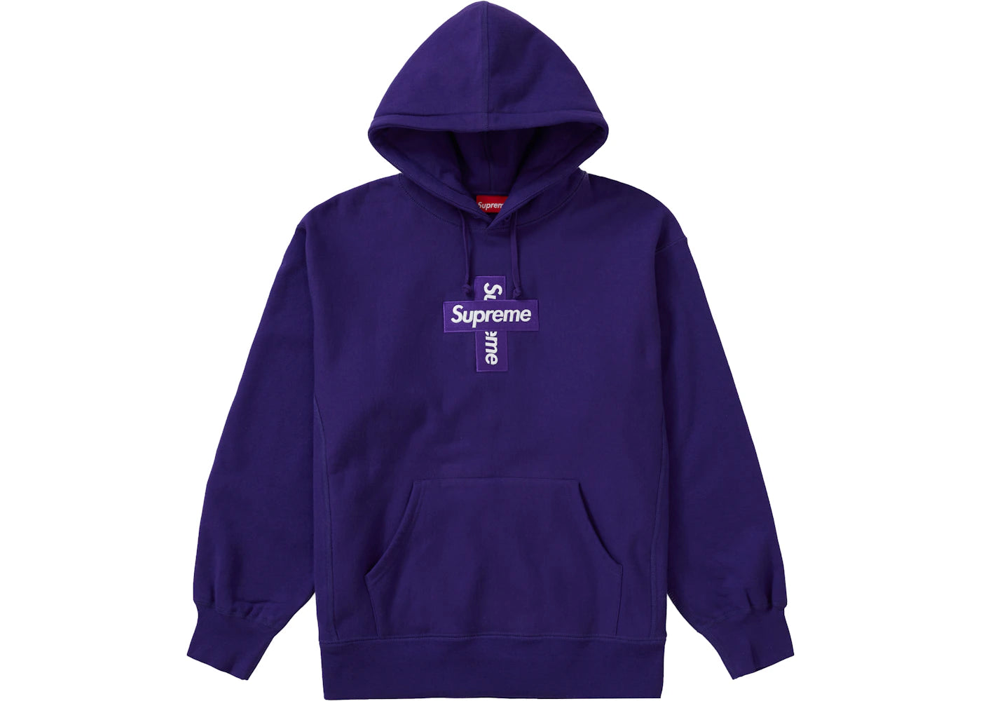Supreme Cross Box Logo Hooded Sweatshirt Purple