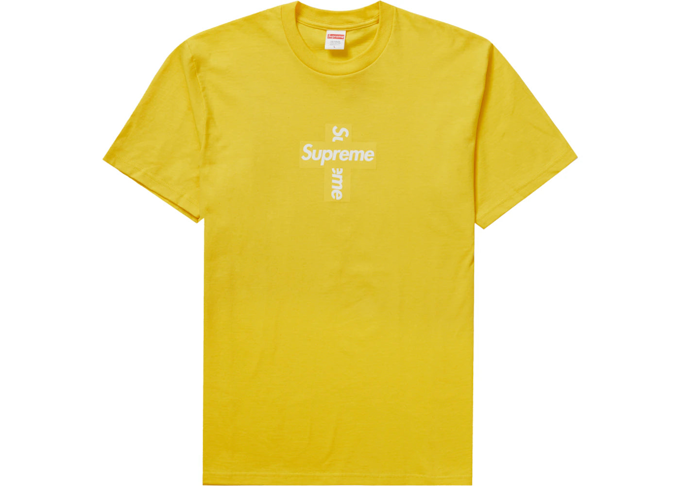 Supreme Cross Box Logo Tee Yellow
