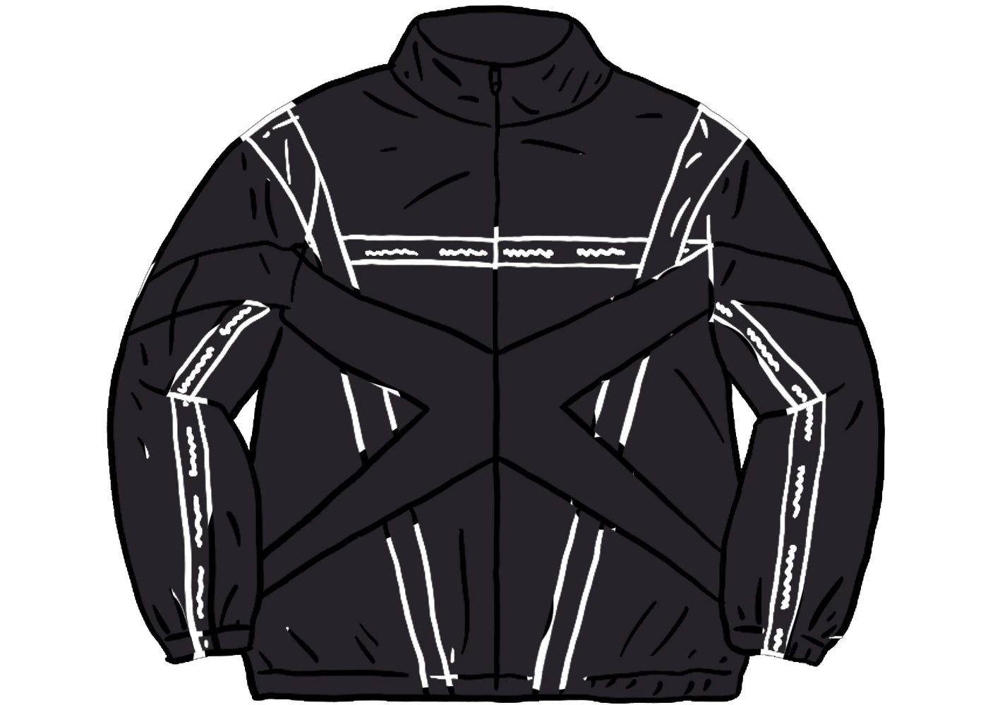 Supreme Cross Paneled Track Jacket Black