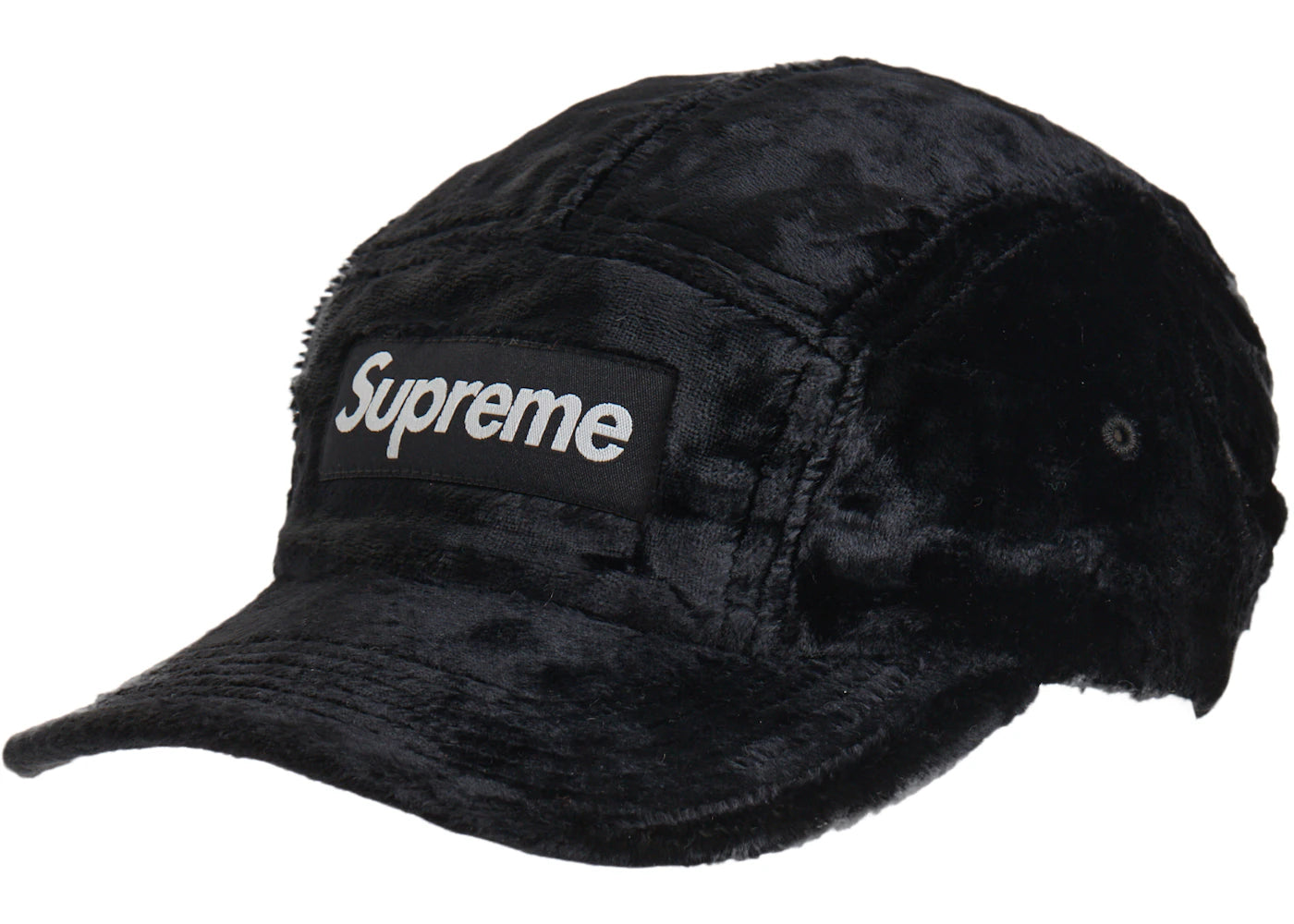 Supreme Crushed Velvet Camp Cap Black