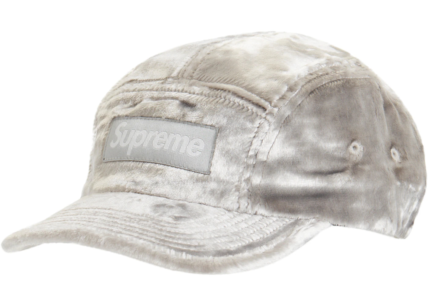 Supreme Crushed Velvet Camp Cap Grey