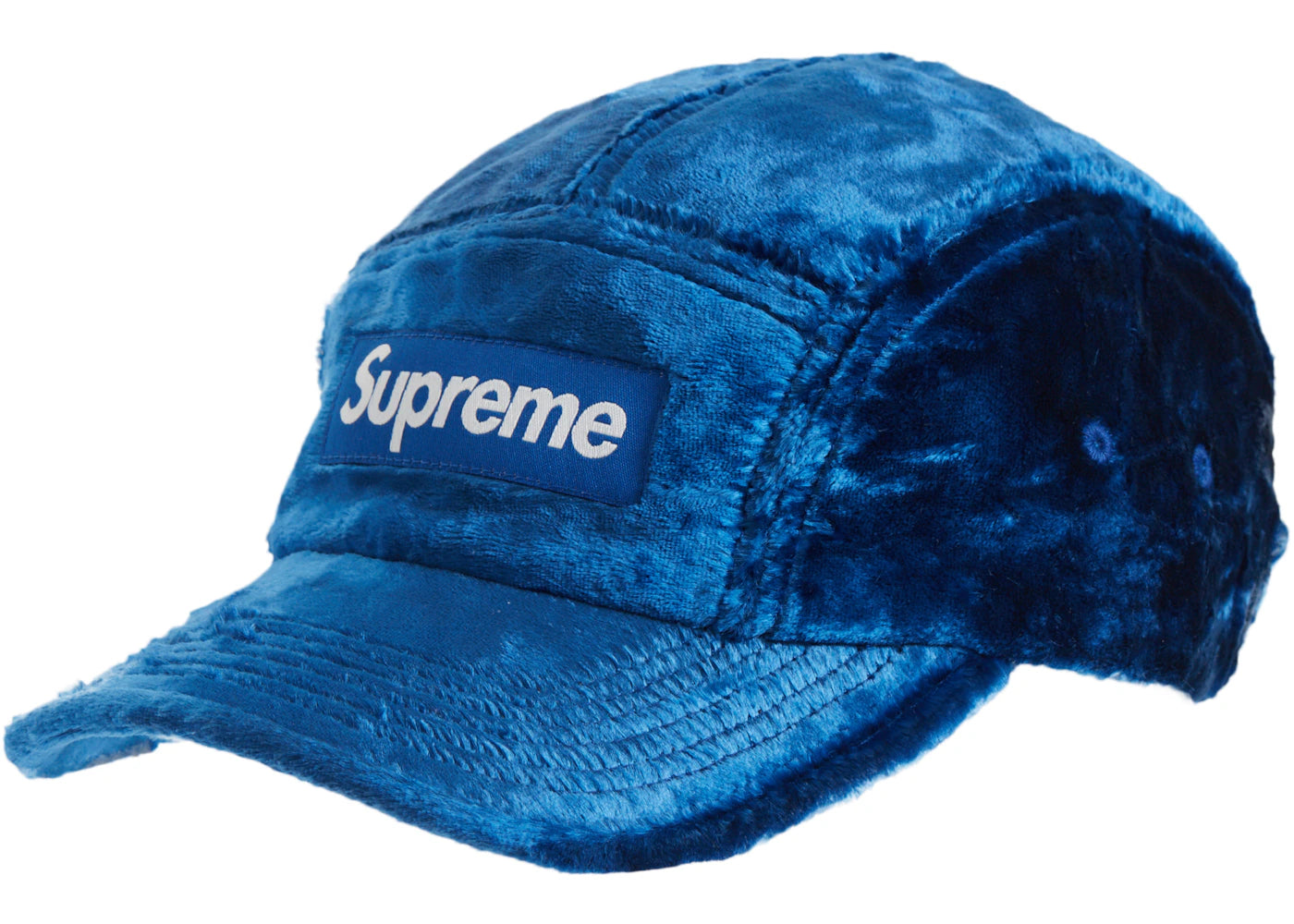 Supreme Crushed Velvet Camp Cap Royal