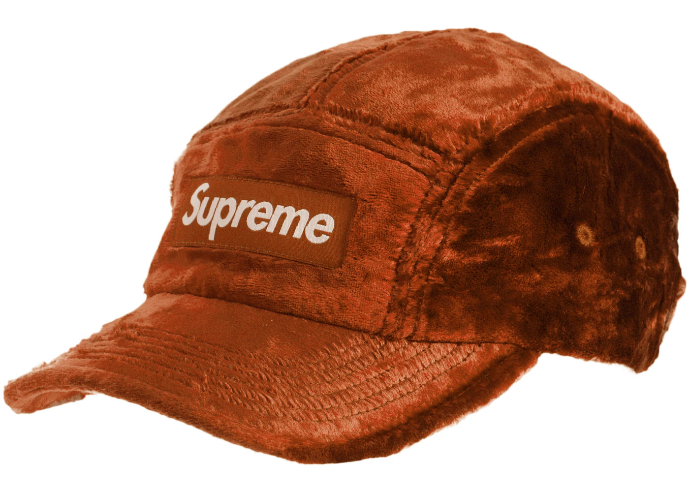 Supreme Crushed Velvet Camp Cap Rust