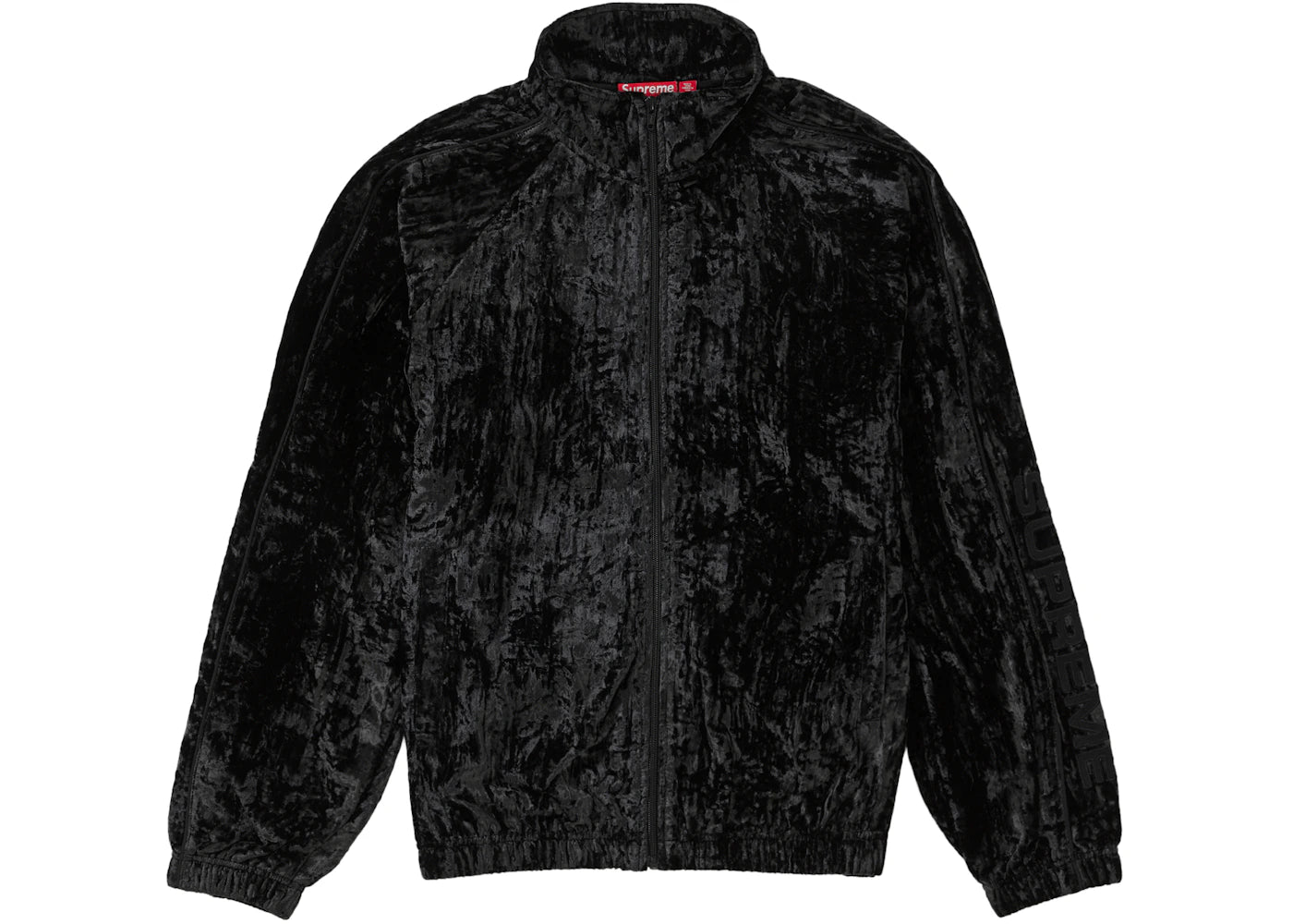 Supreme Crushed Velvet Track Jacket Black