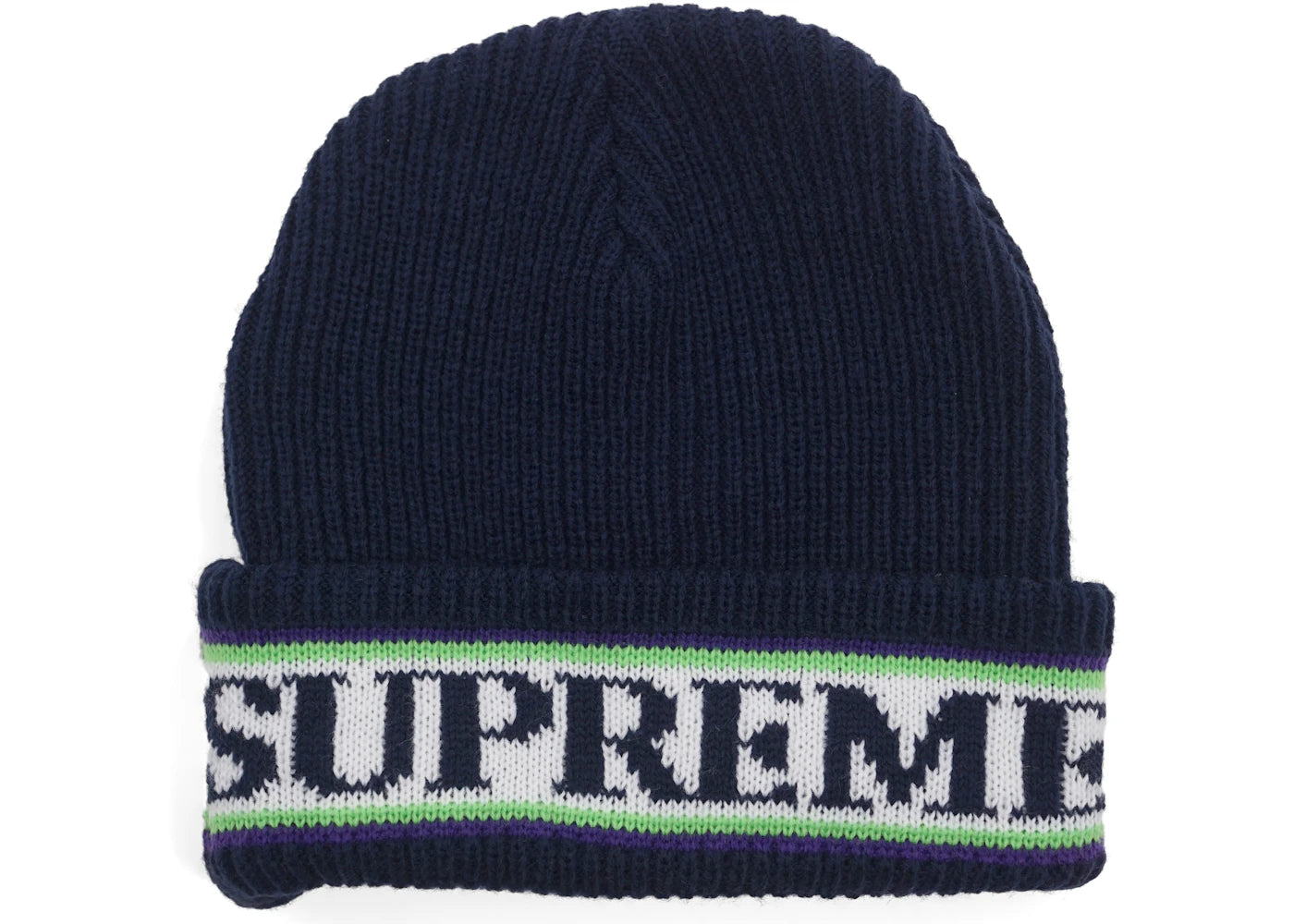 Supreme Cuff Logo Beanie Navy