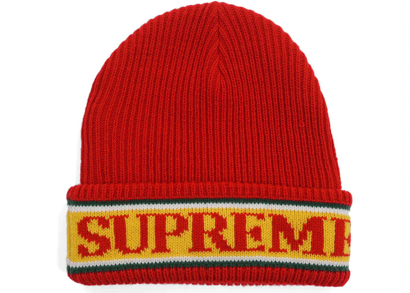 Supreme Cuff Logo Beanie Red