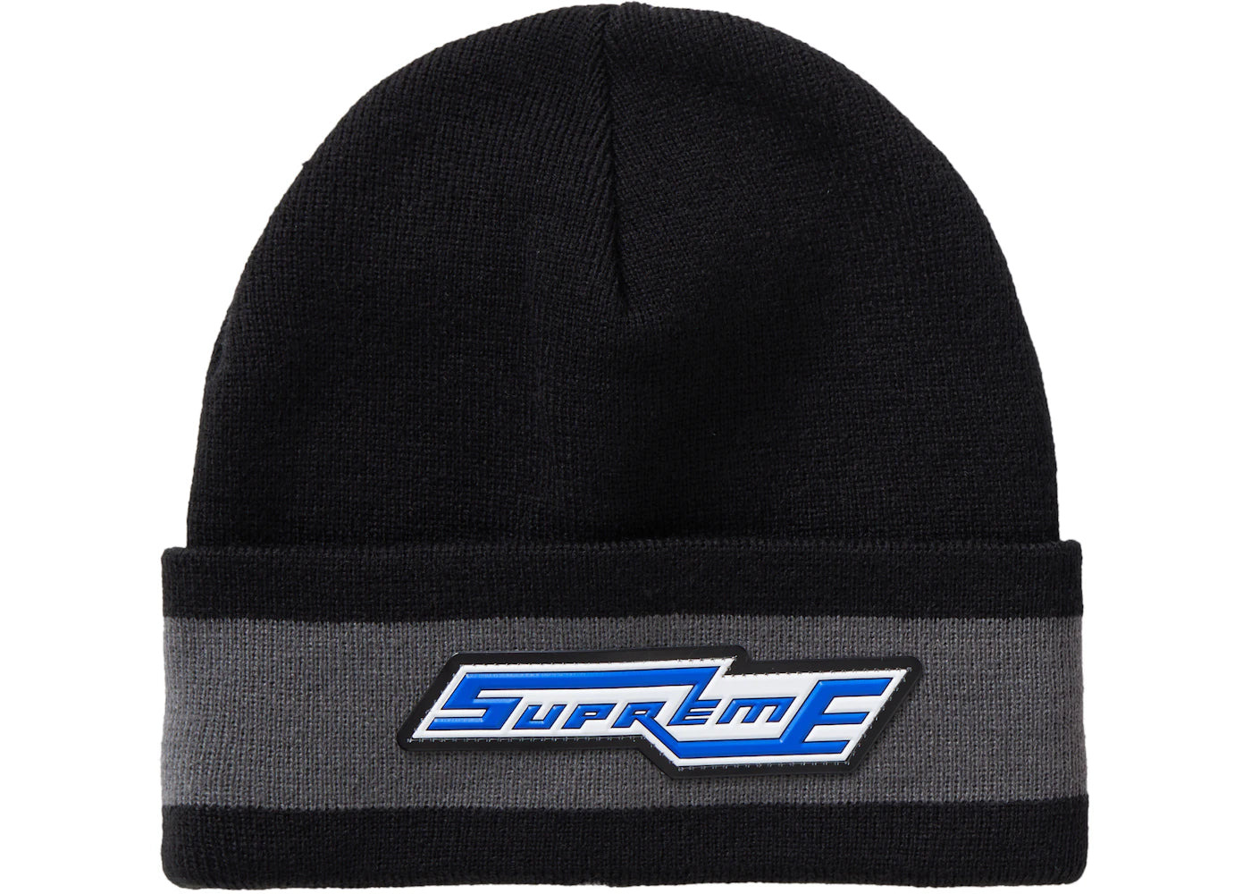 Supreme Cuff Stripe Beanie Black