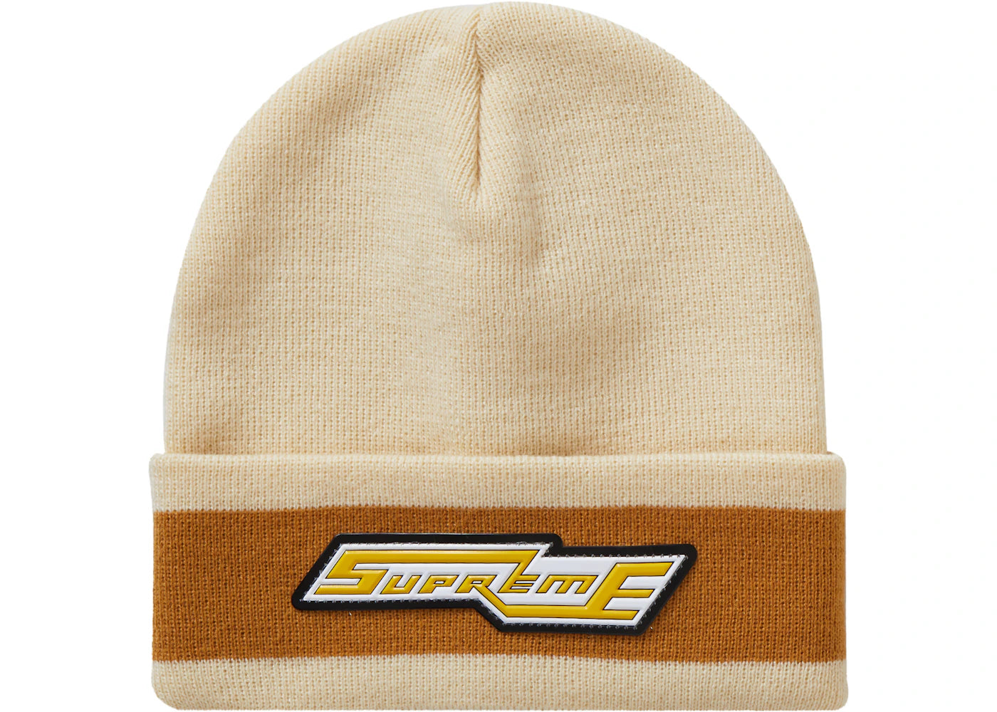 Supreme Cuff Stripe Beanie Natural