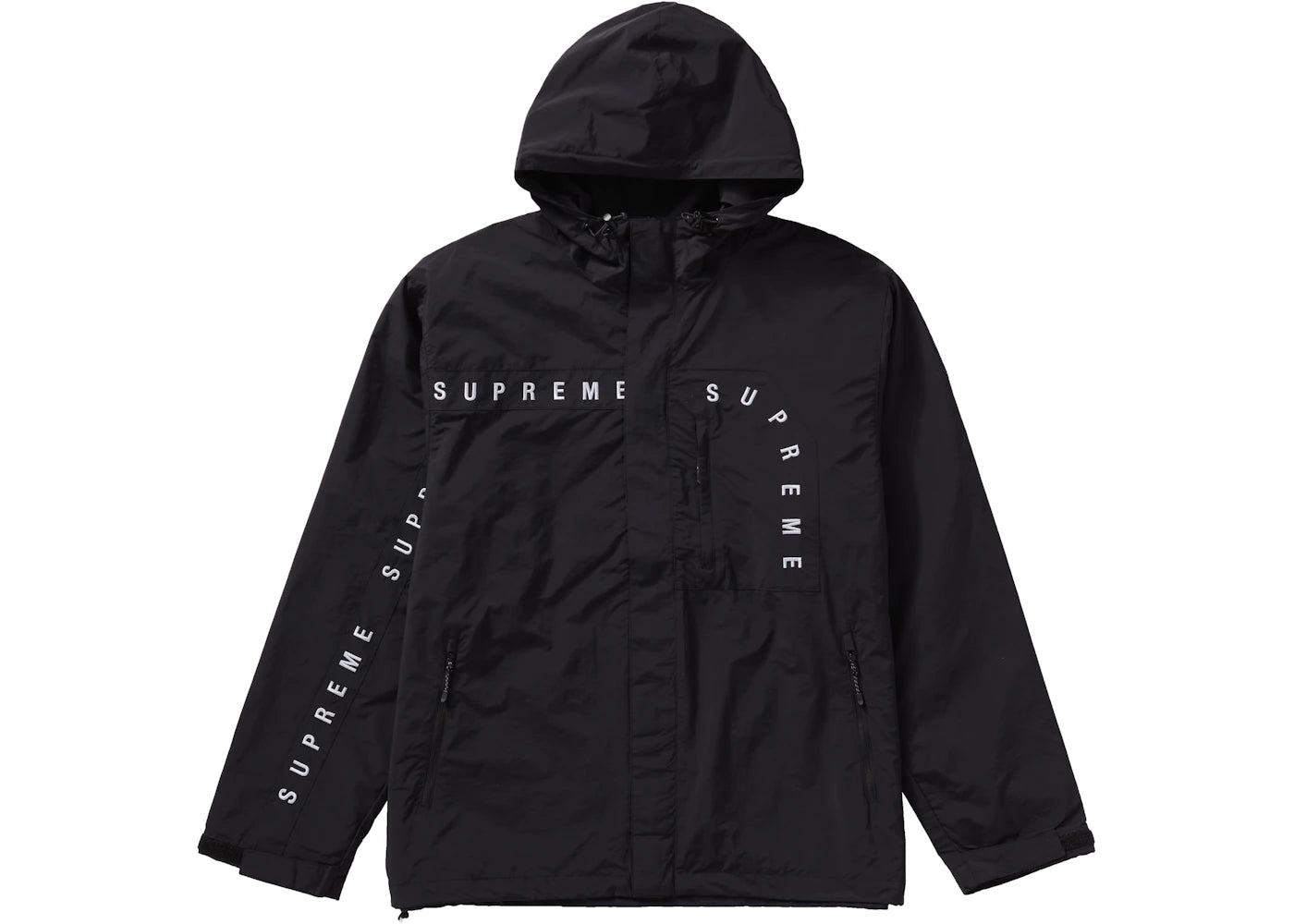 Supreme Curve Logos Ripstop Jacket Black