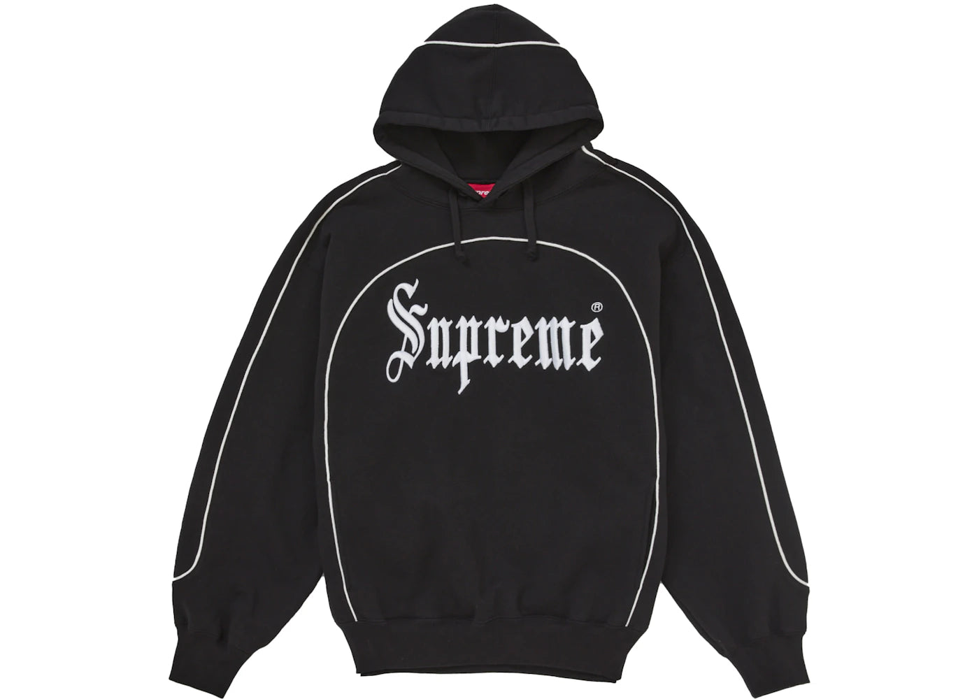Supreme Curve Piping Hooded Sweatshirt Black
