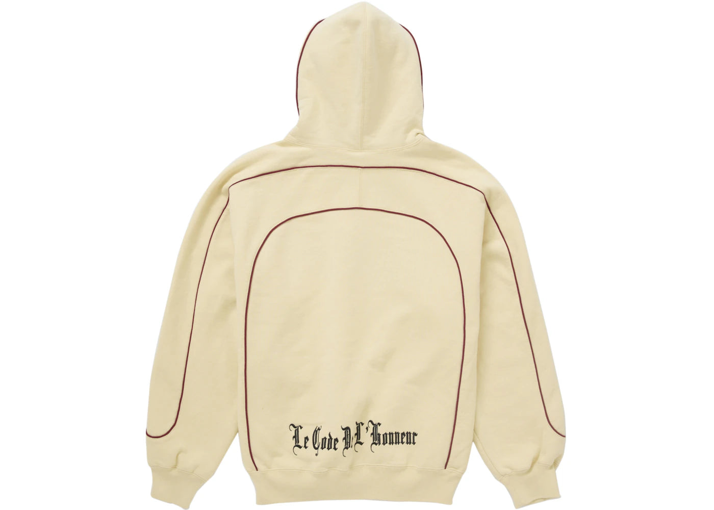 Supreme Curve Piping Hooded Sweatshirt Natural