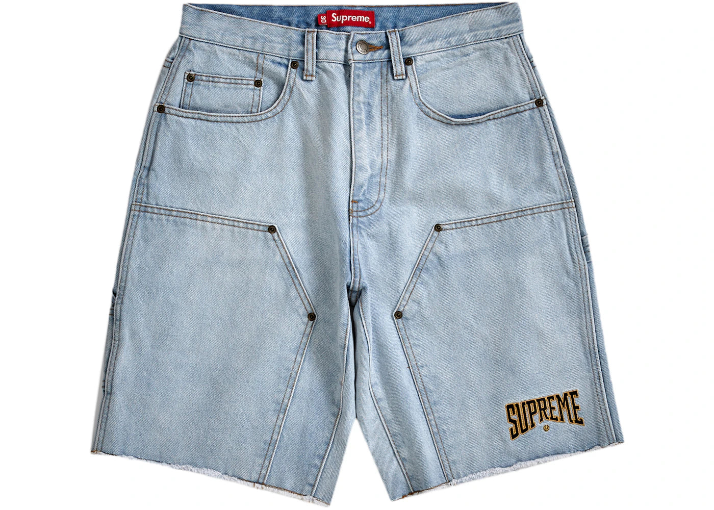 Supreme Cutoff Double Knee Denim Painter Short Washed Blue