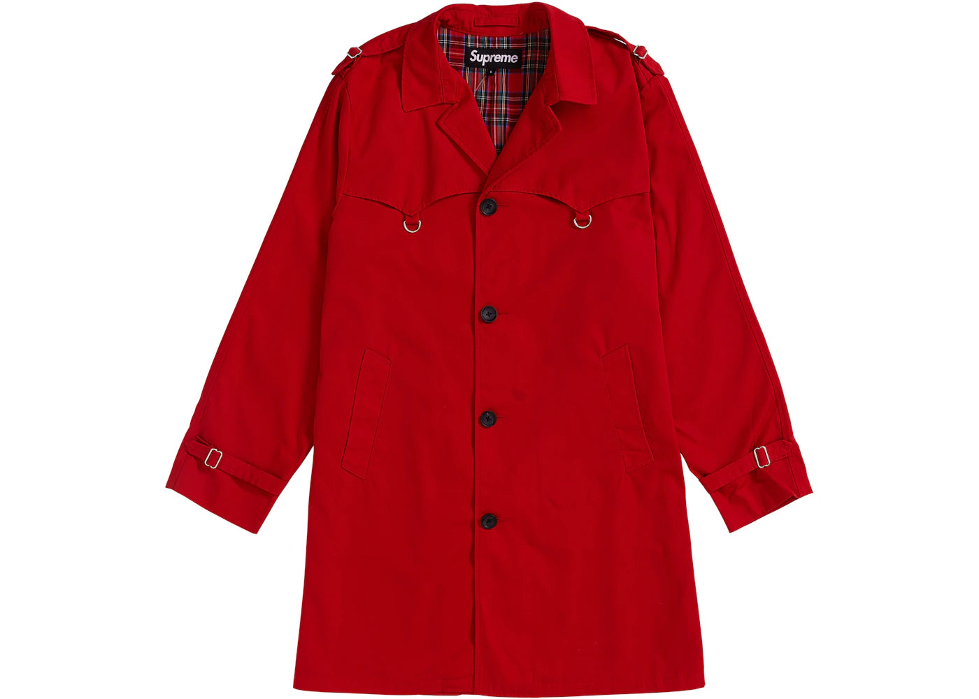 Supreme D-Ring Trench Coat Red