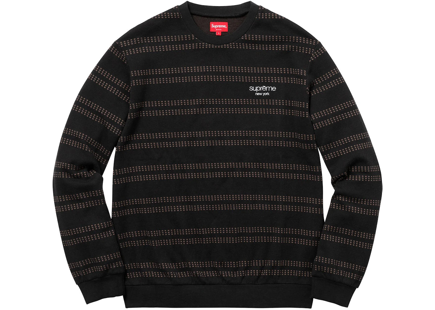 Supreme Dash Stripe Crewneck Black