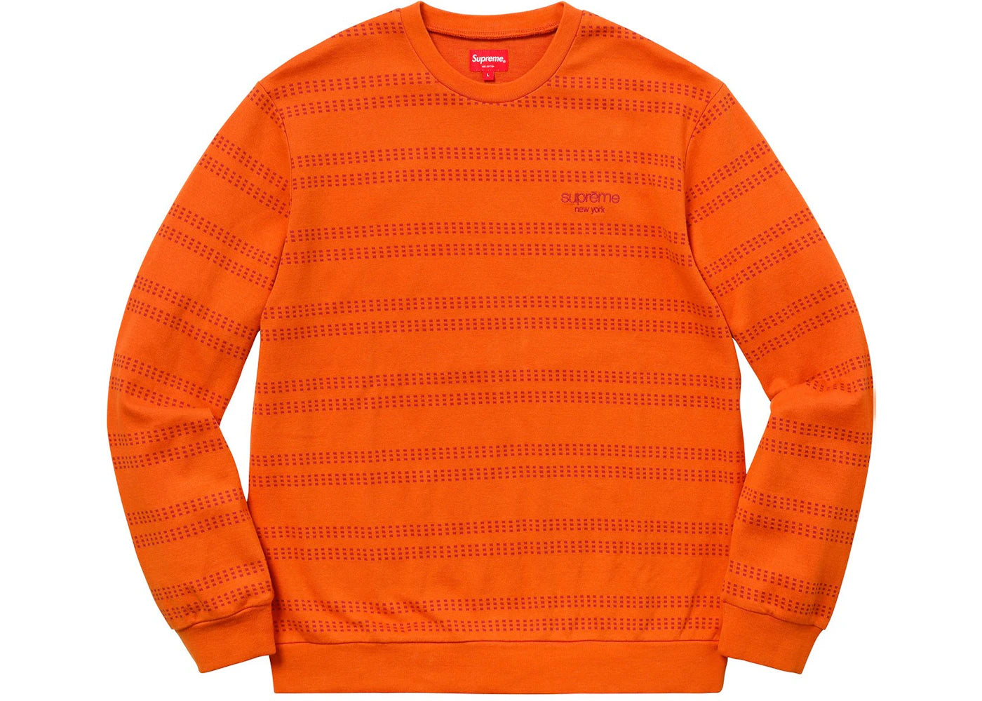 Supreme Dash Stripe Crewneck Orange
