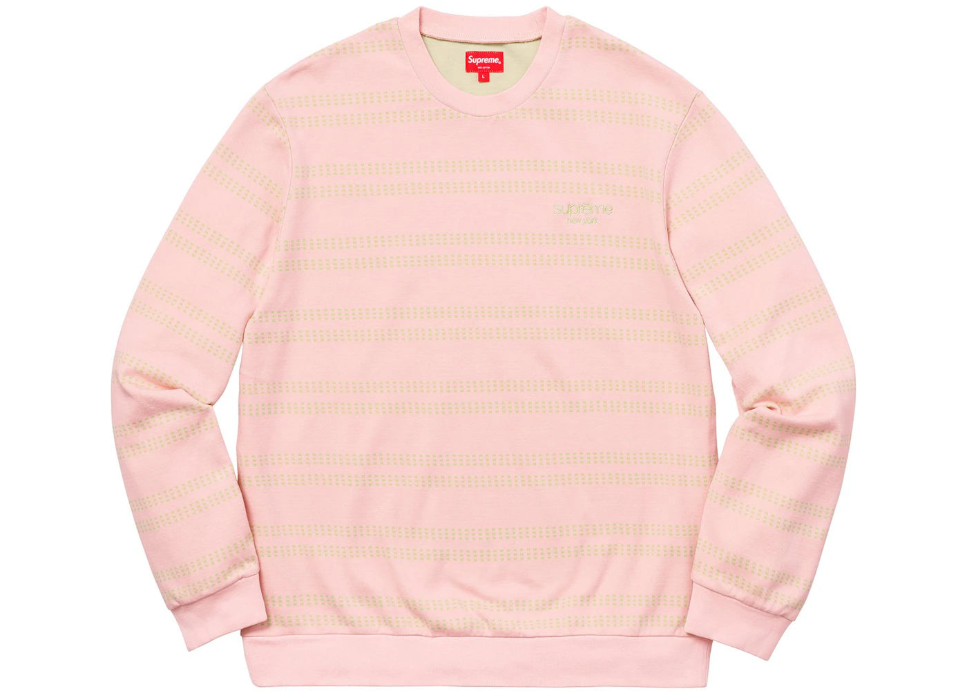Supreme Dash Stripe Crewneck Pink