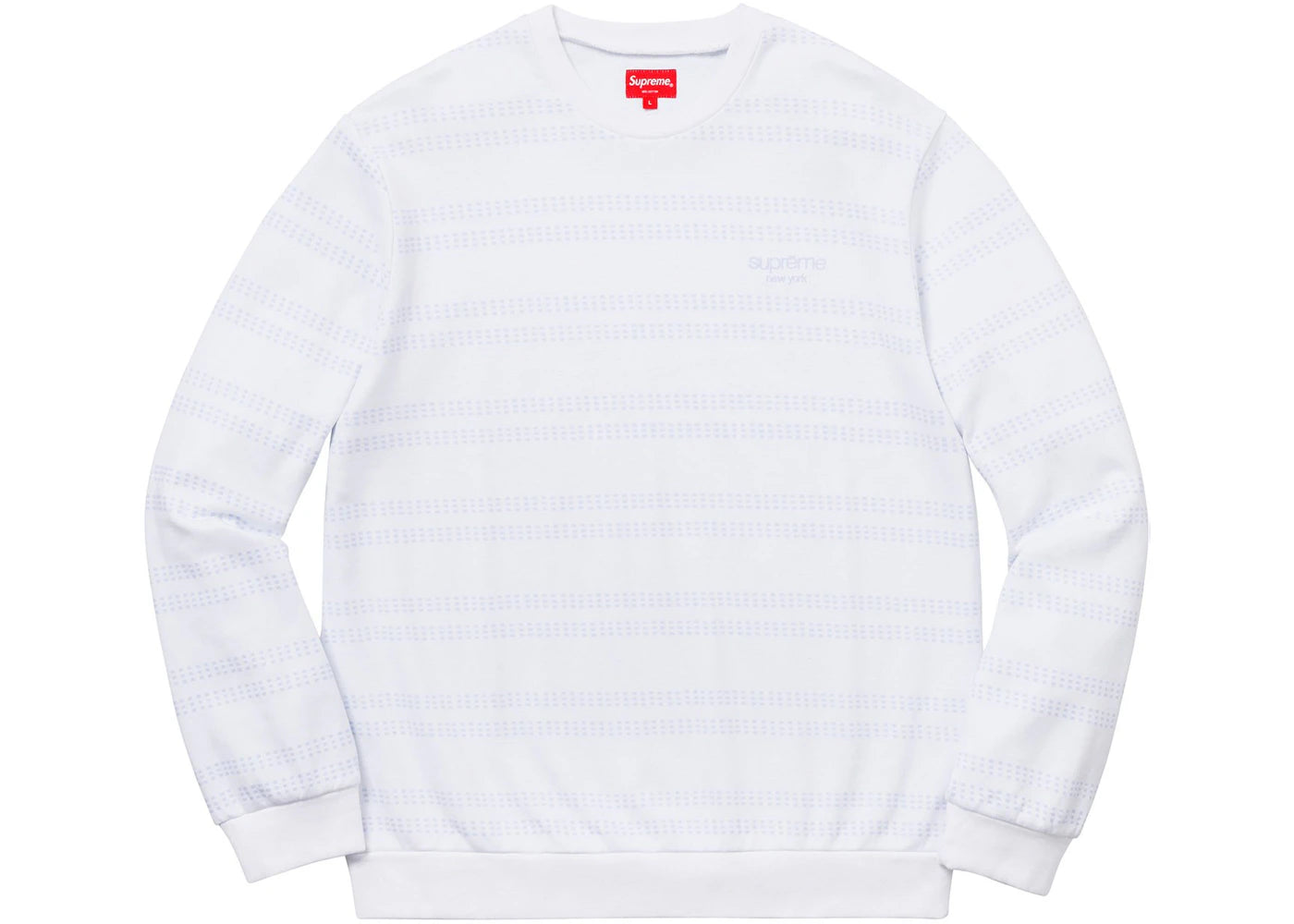 Supreme Dash Stripe Crewneck White