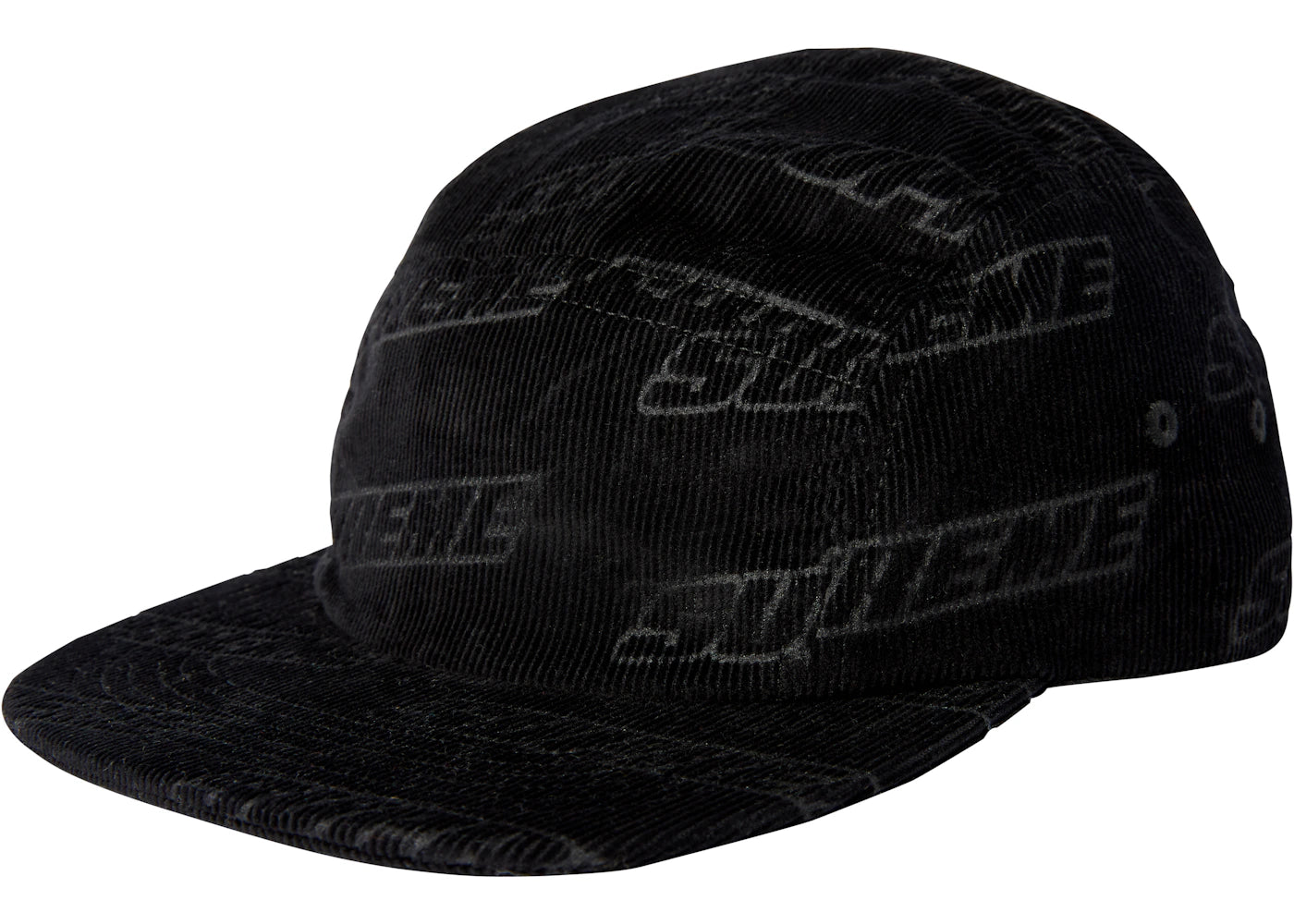 Supreme Debossed Corduroy Camp Cap Black