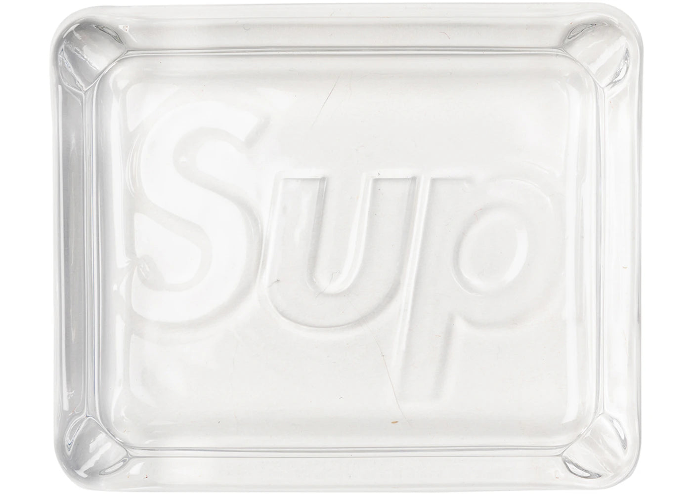Supreme Debossed Glass Ashtray Clear