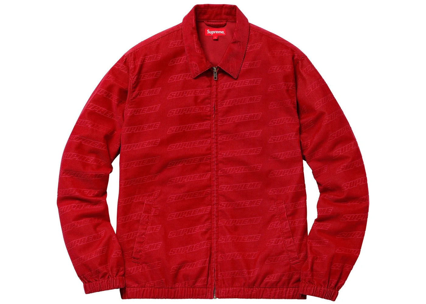 Supreme Debossed Logo Corduroy Jacket Red