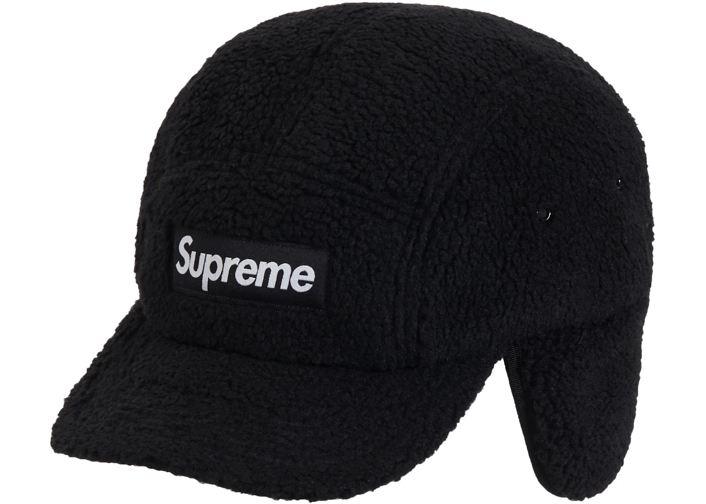 Supreme Deep Pile Earflap Camp Cap Black