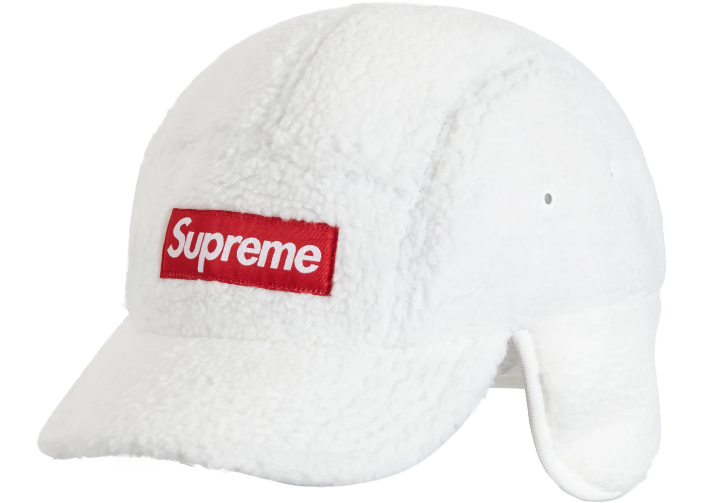 Supreme Deep Pile Earflap Camp Cap White