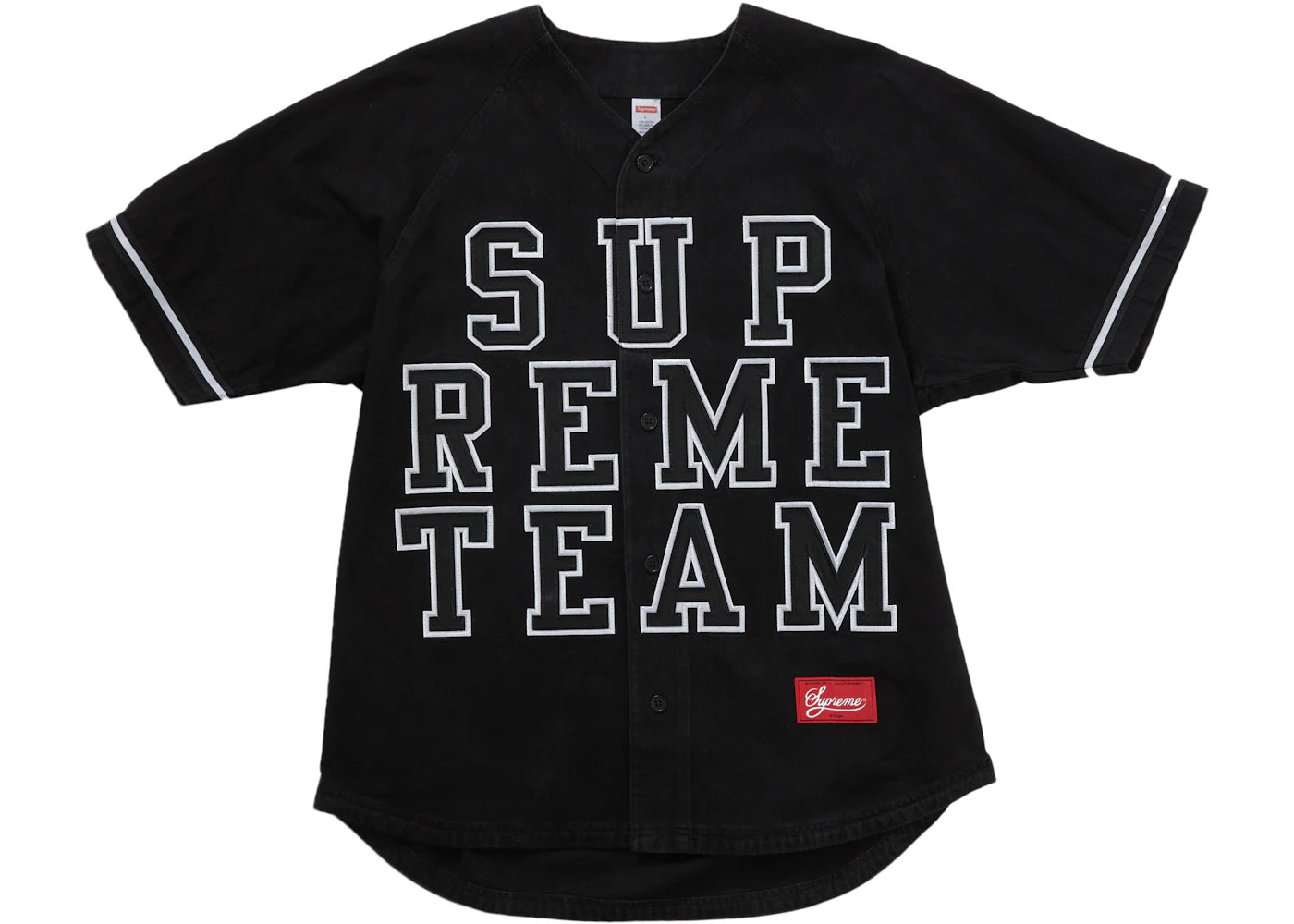 Supreme Denim Baseball Jersey Black