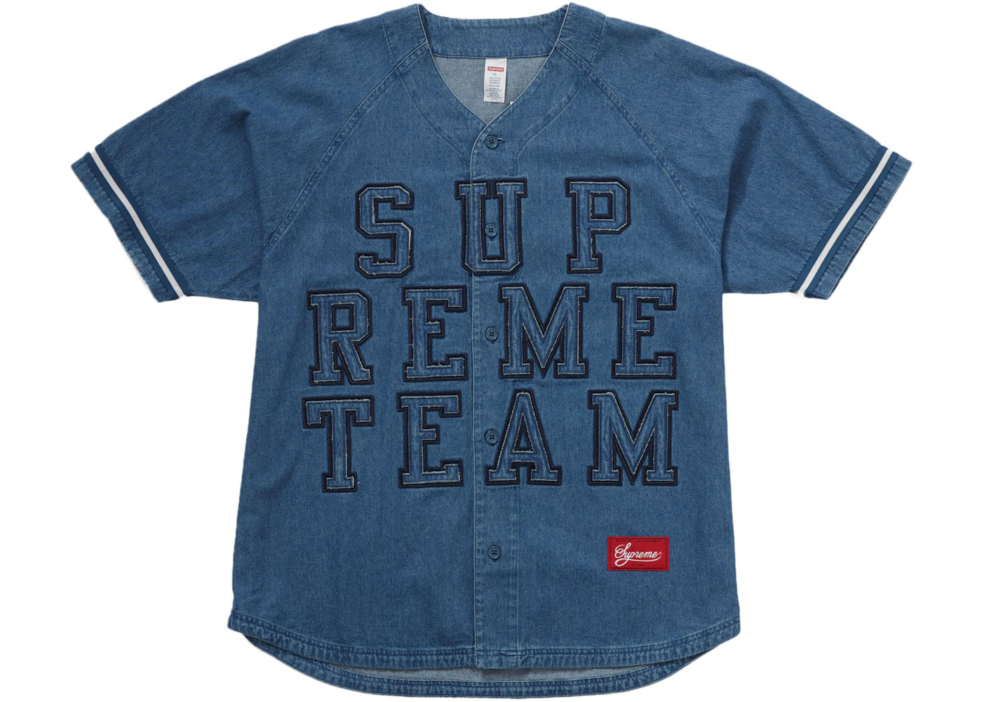 Supreme Denim Baseball Jersey Blue