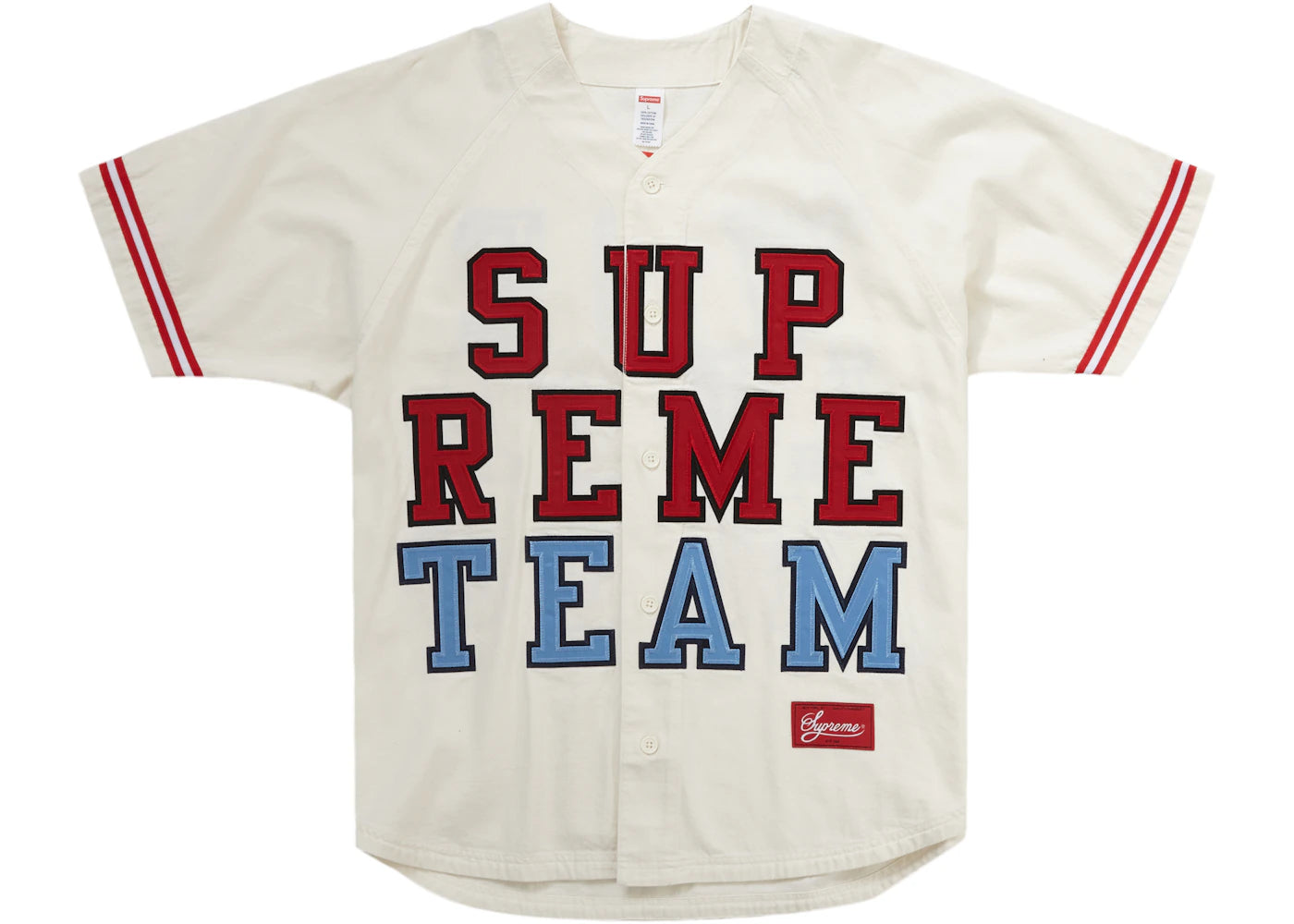 Supreme Denim Baseball Jersey White