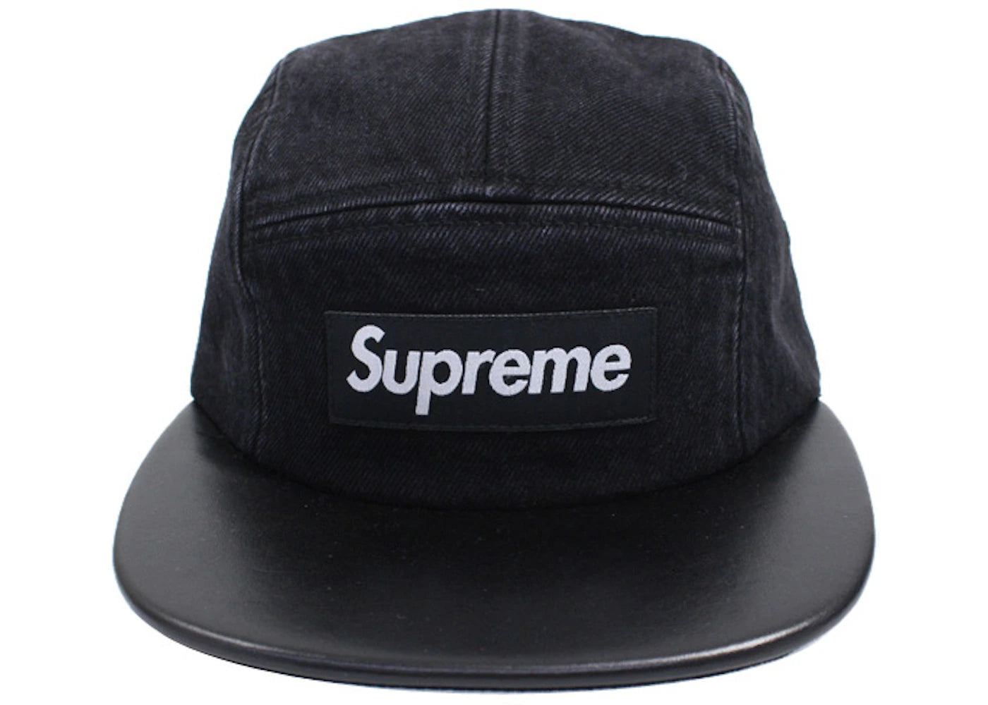 Supreme Denim Leather Visor Black