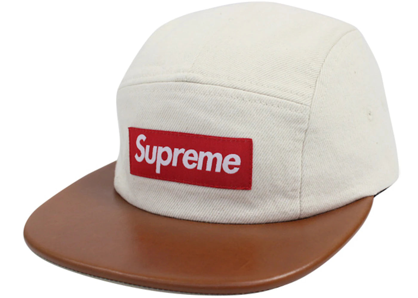 Supreme Denim Leather Visor Natural