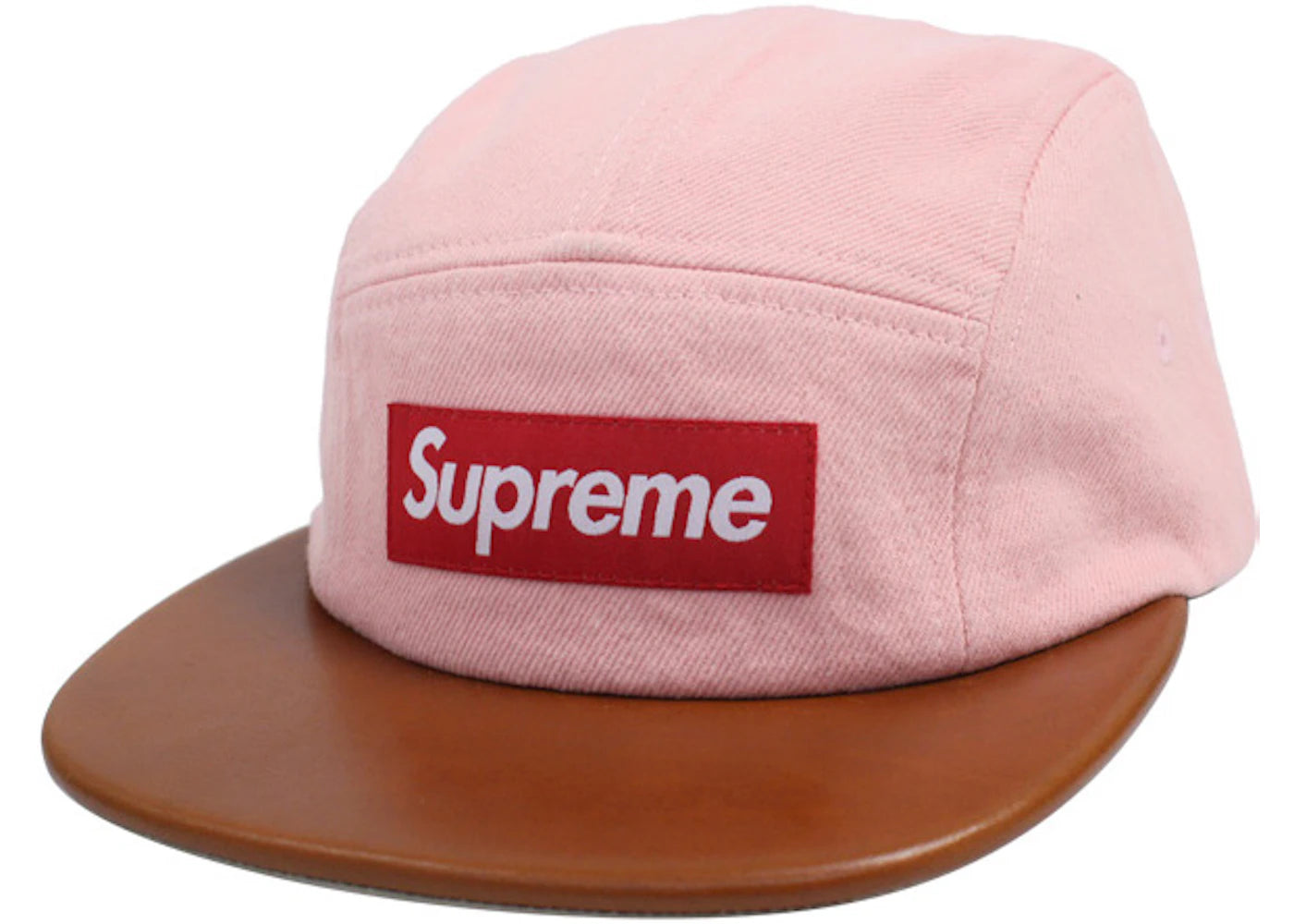 Supreme Denim Leather Visor Pink