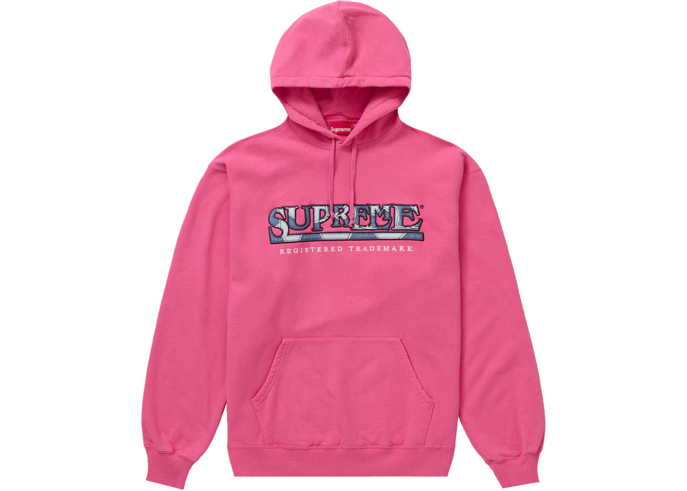 Supreme Denim Logo Hooded Sweatshirt Magenta