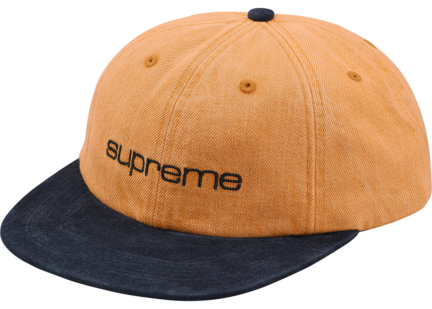 Supreme Denim Suede Compact Logo 6-Panel Gold