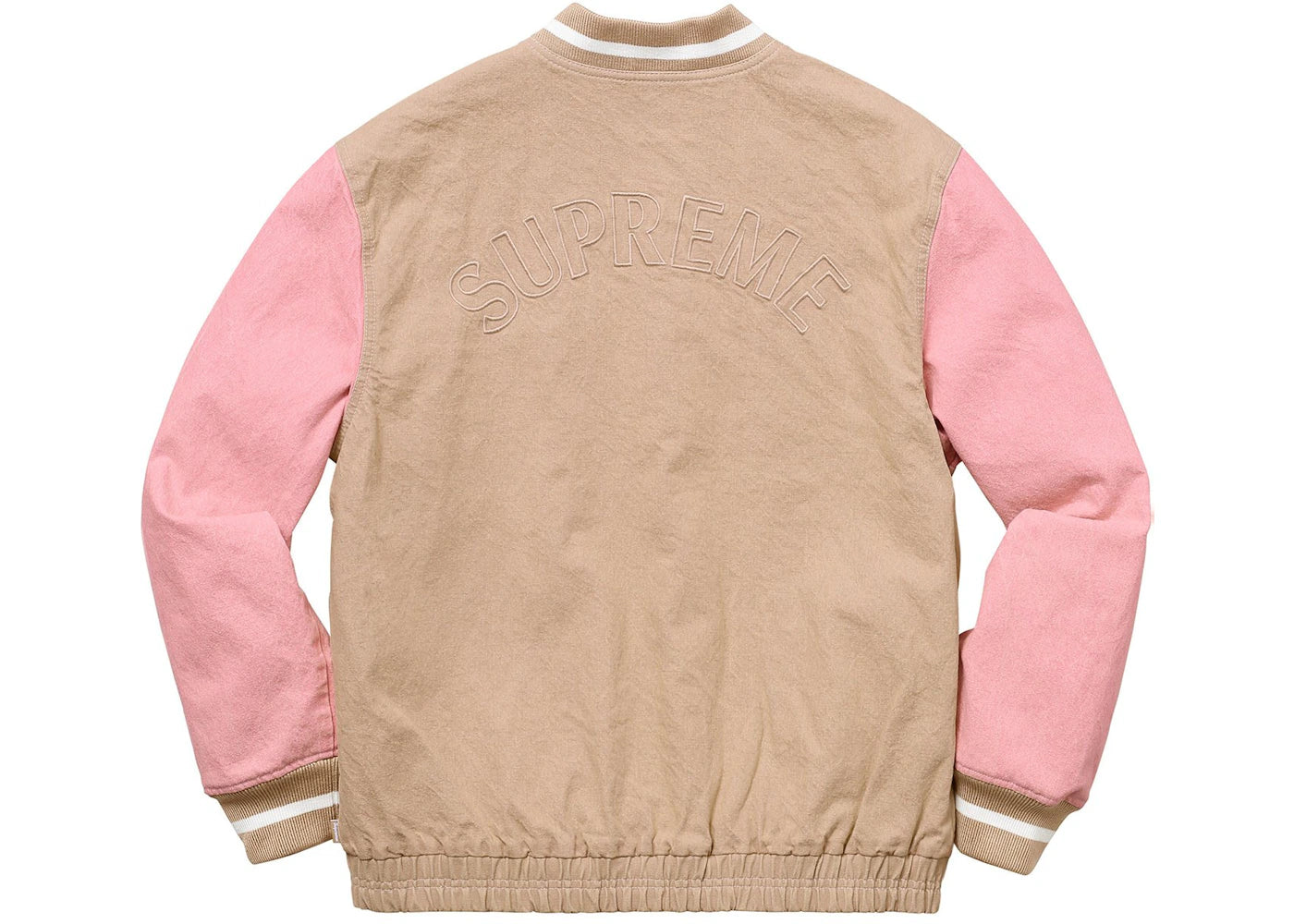 Supreme Denim Varsity Jacket Tan