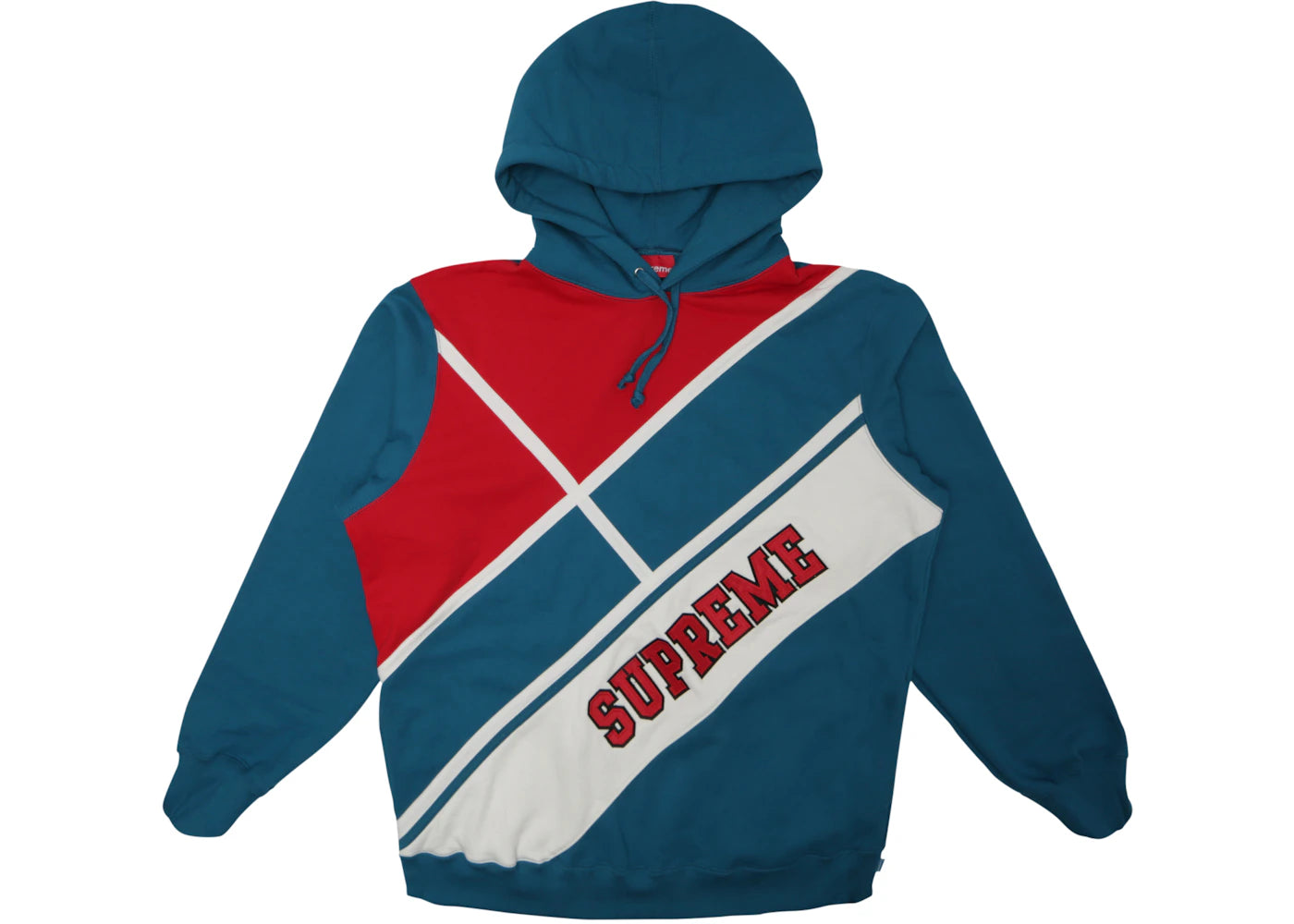 Supreme Diagonal Hooded Sweatshirt Dark Aqua