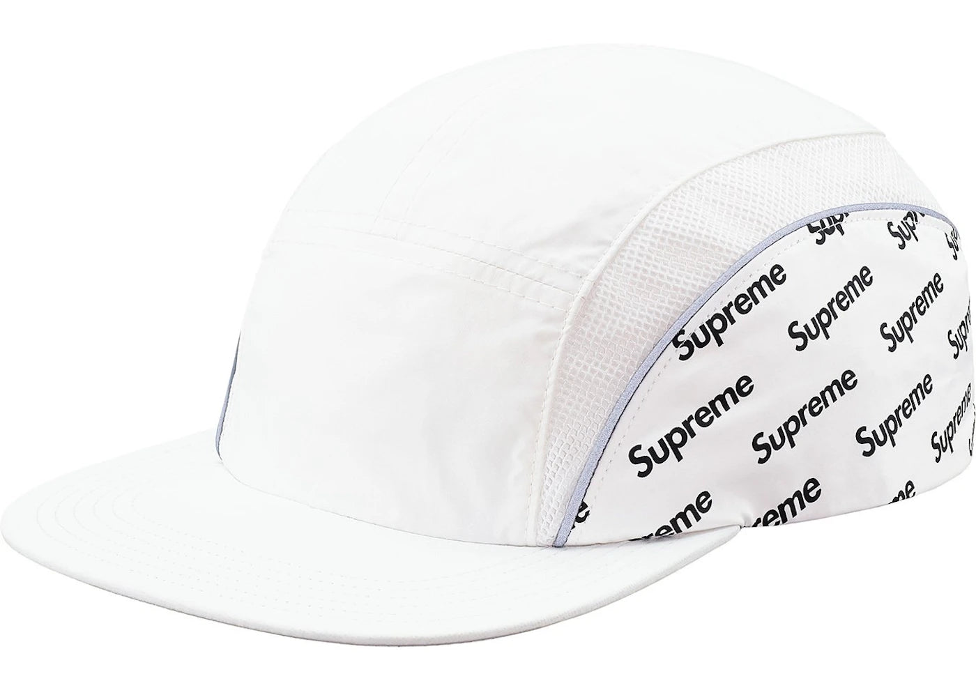 Supreme Diagonal Logo Side Panel Camp Cap White