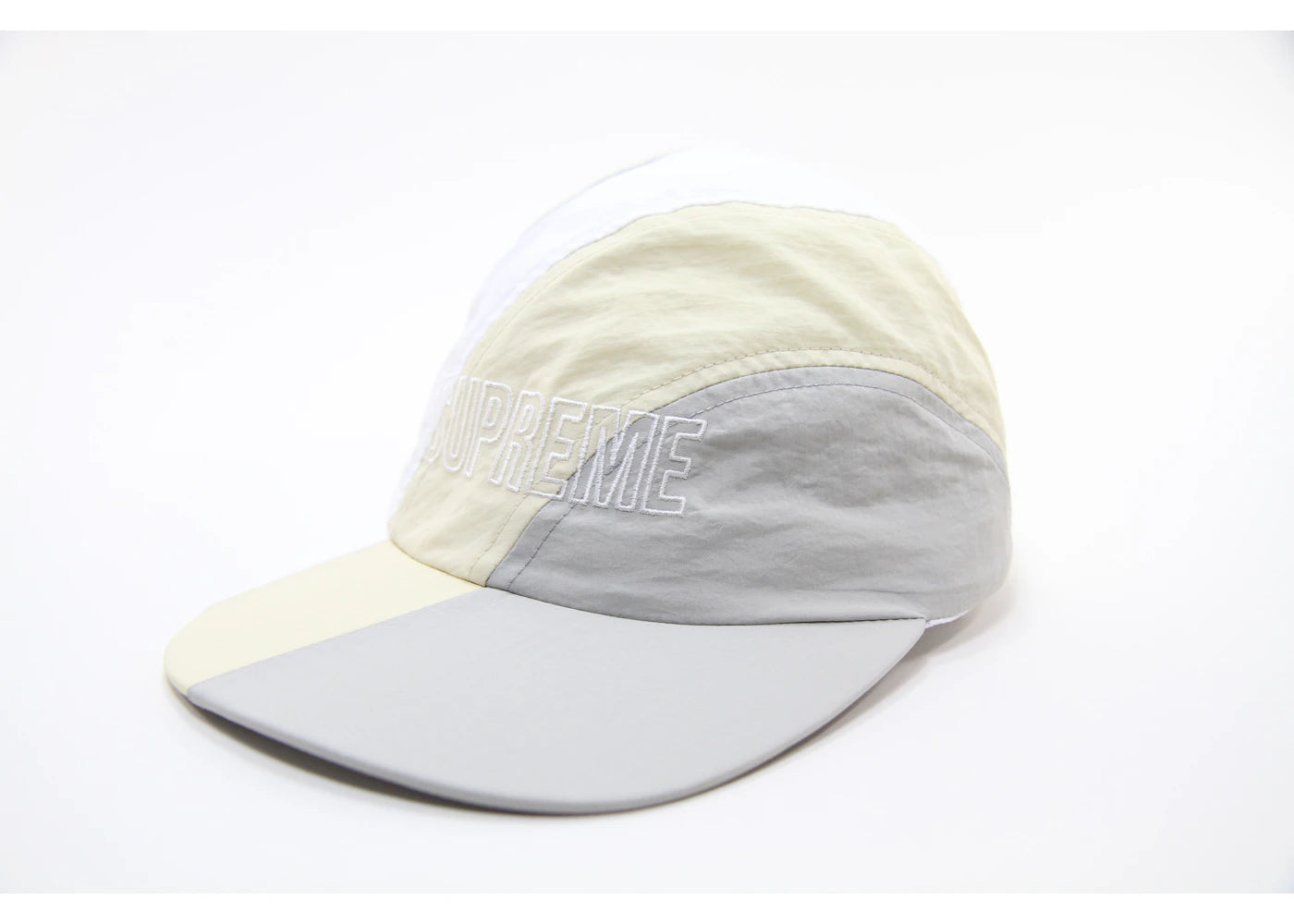 Supreme Diagonal Stripe Nylon Hat Light Grey