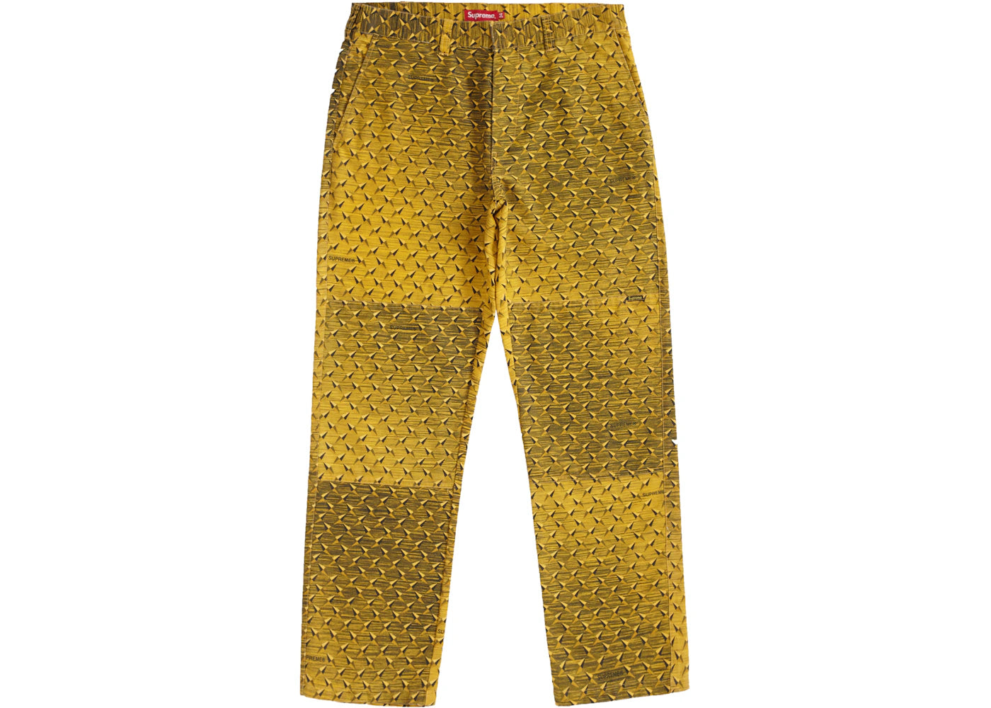 Supreme Diamond Plate Double Knee Work Pant Yellow