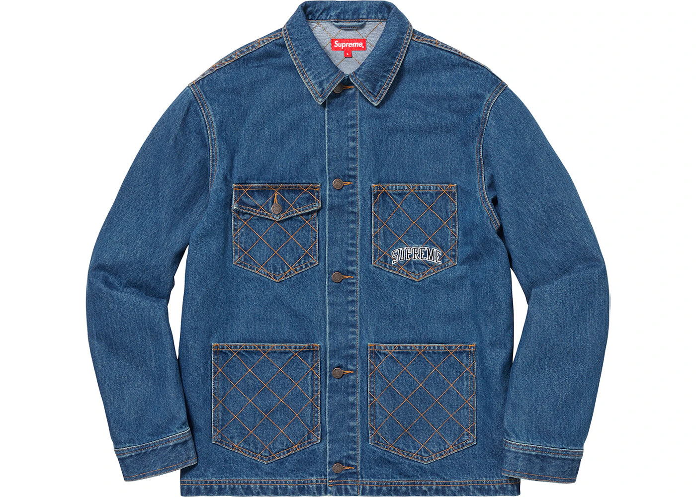 Supreme Diamond Stitch Denim Chore Coat Denim