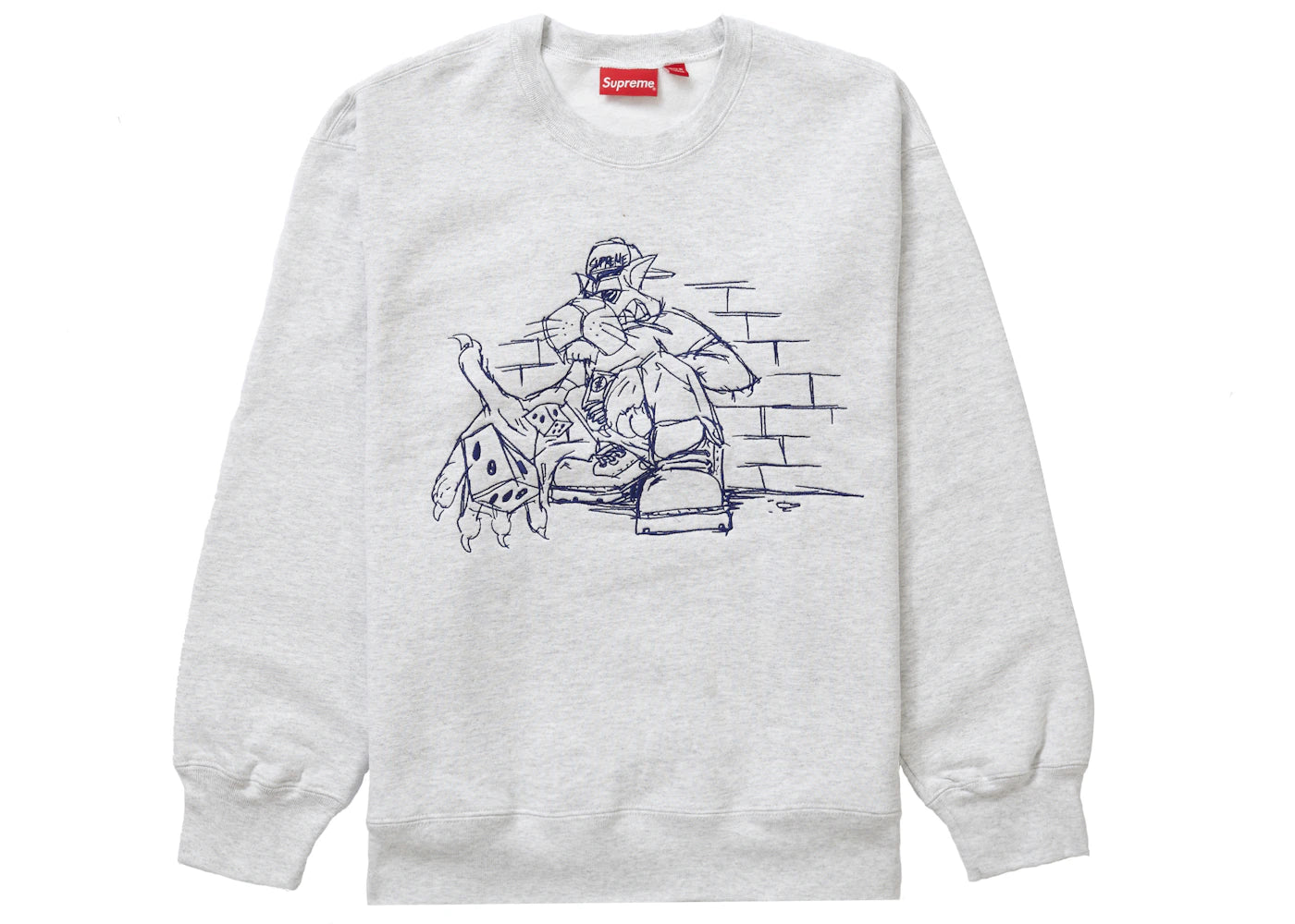 Supreme Dice Crewneck Ash Grey
