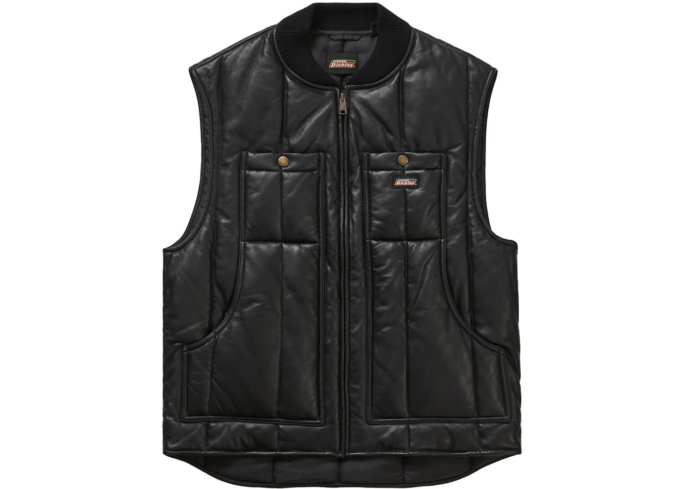 Supreme Dickies Leather Work Vest Black