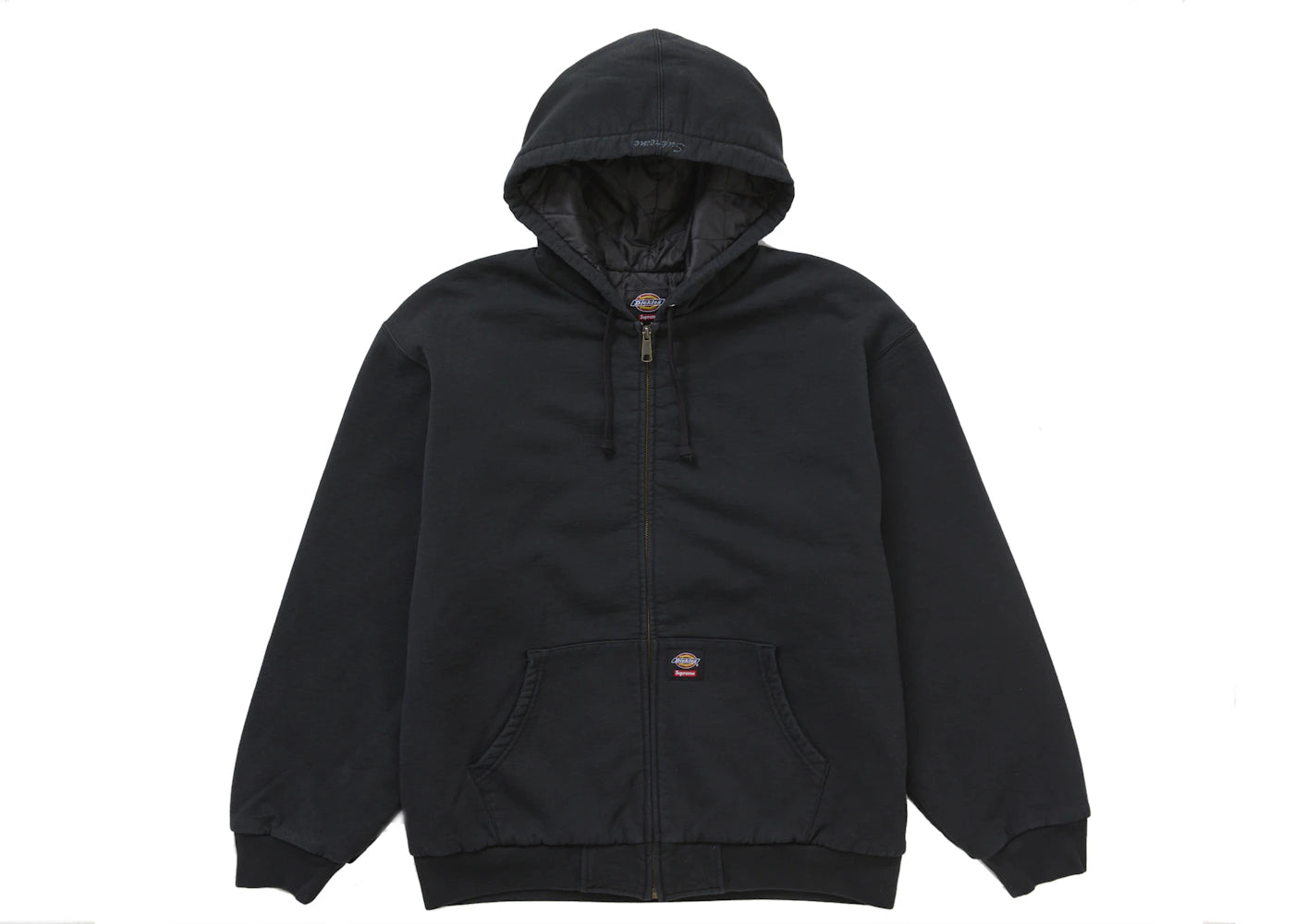 Supreme Dickies Quilted Lined Zip Up Hooded Sweatshirt Black