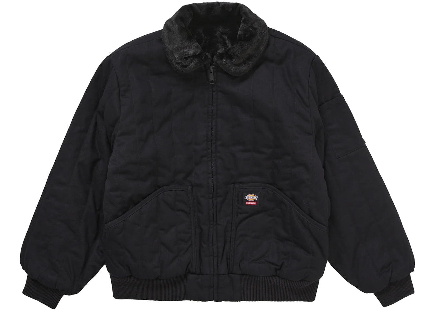 Supreme Dickies Reversible Quilted Faux Fur Work Jacket Black